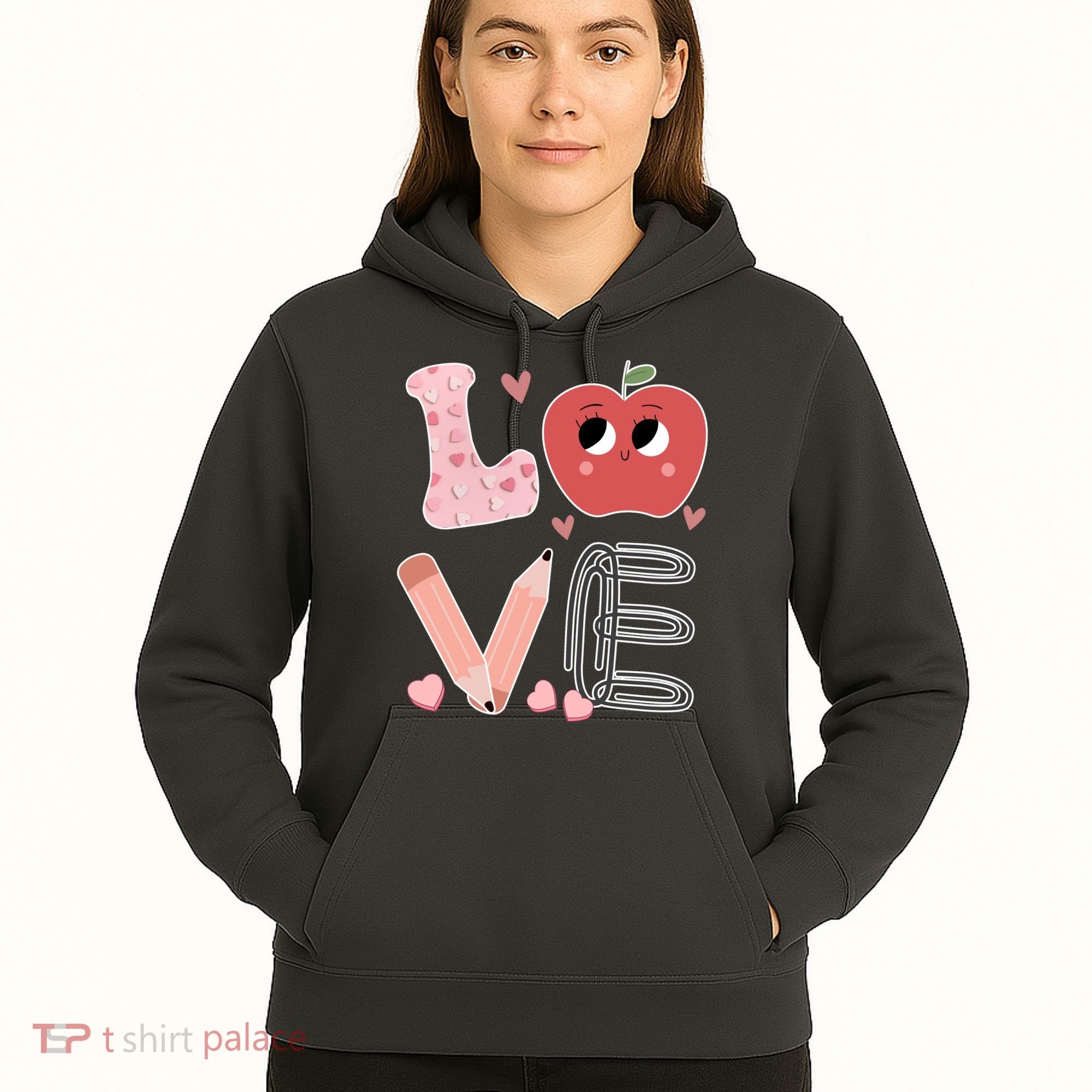 Love Apple Cute Teacher Gift Hoodie