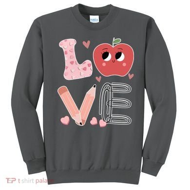 Love Apple Cute Teacher Gift Sweatshirt