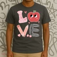 Love Apple Cute Teacher Gift T-Shirt thumb 3