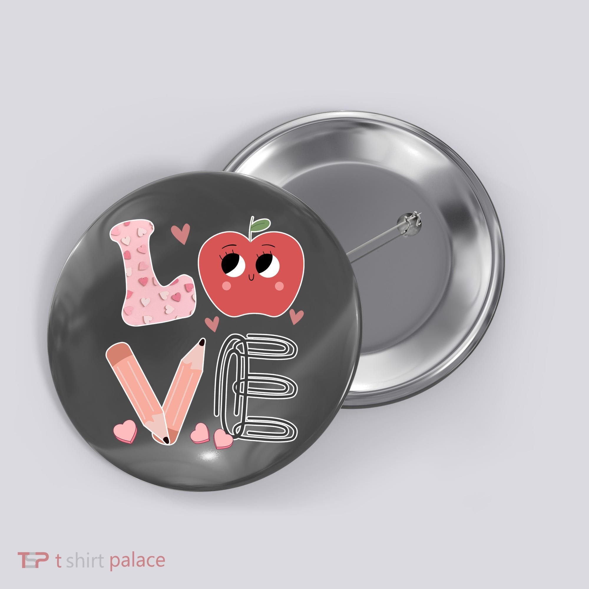 Love Apple Cute Teacher Gift Button
