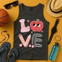 Love Apple Cute Teacher Gift Tank Top thumb 4