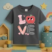 Love Apple Cute Teacher Gift Toddler T-Shirt thumb 3