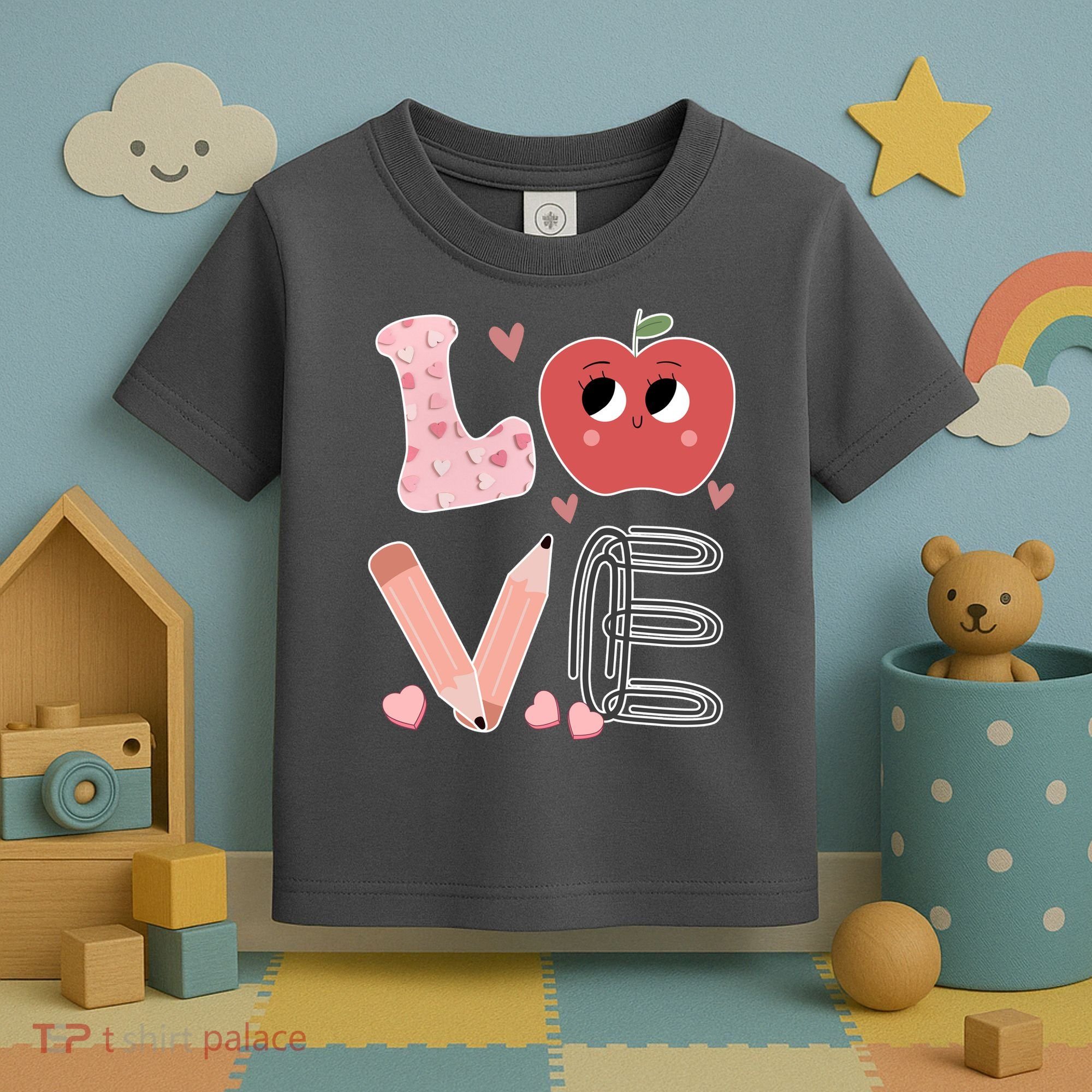 Love Apple Cute Teacher Gift Toddler T-Shirt