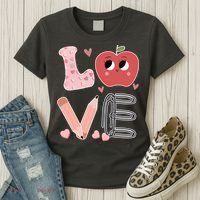 Love Apple Cute Teacher Gift Women's T-Shirt thumb 3