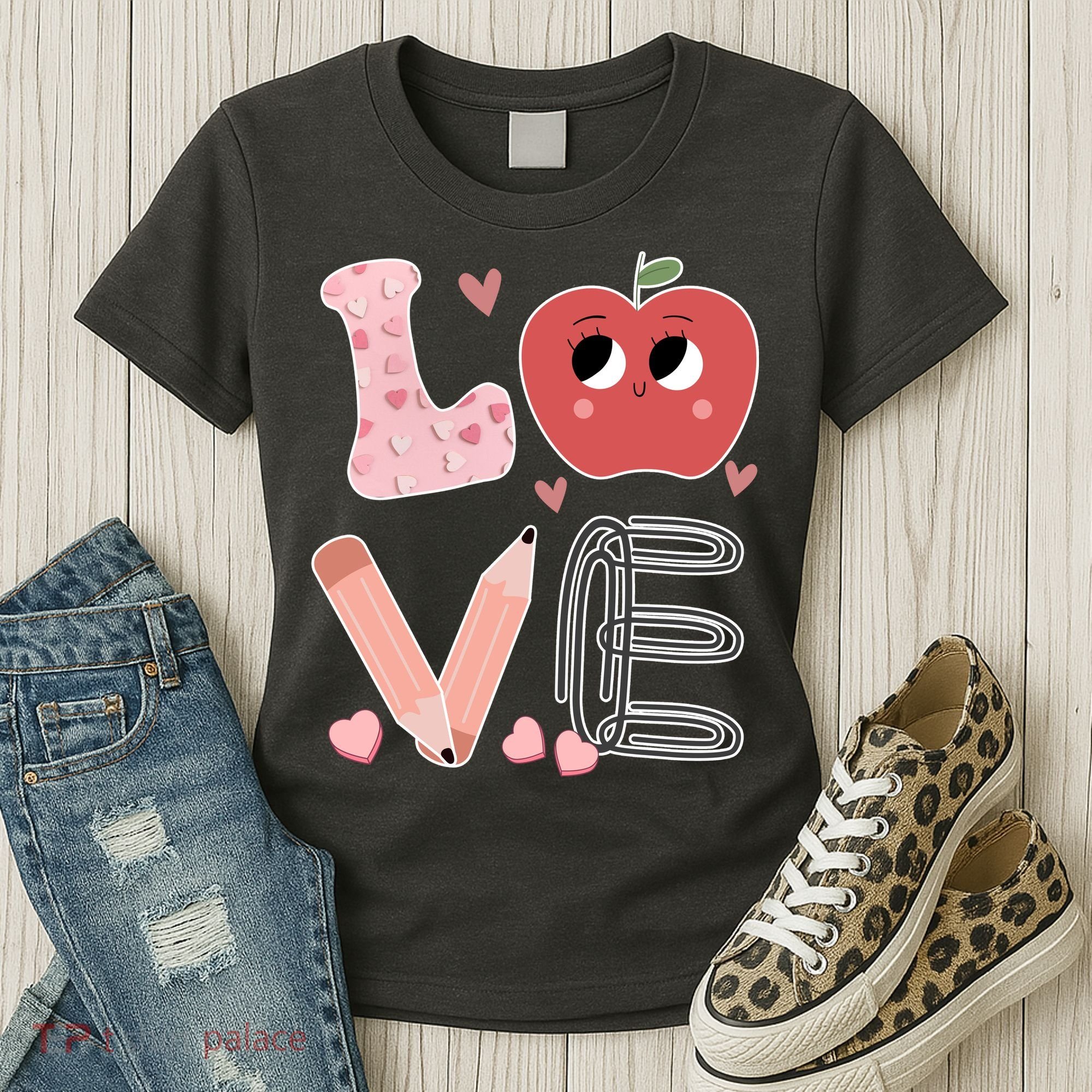 Love Apple Cute Teacher Gift Women's T-Shirt