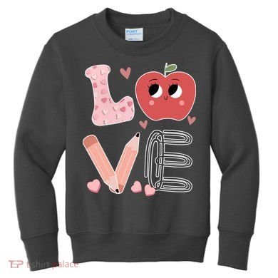 Love Apple Cute Teacher Gift Kids Sweatshirt