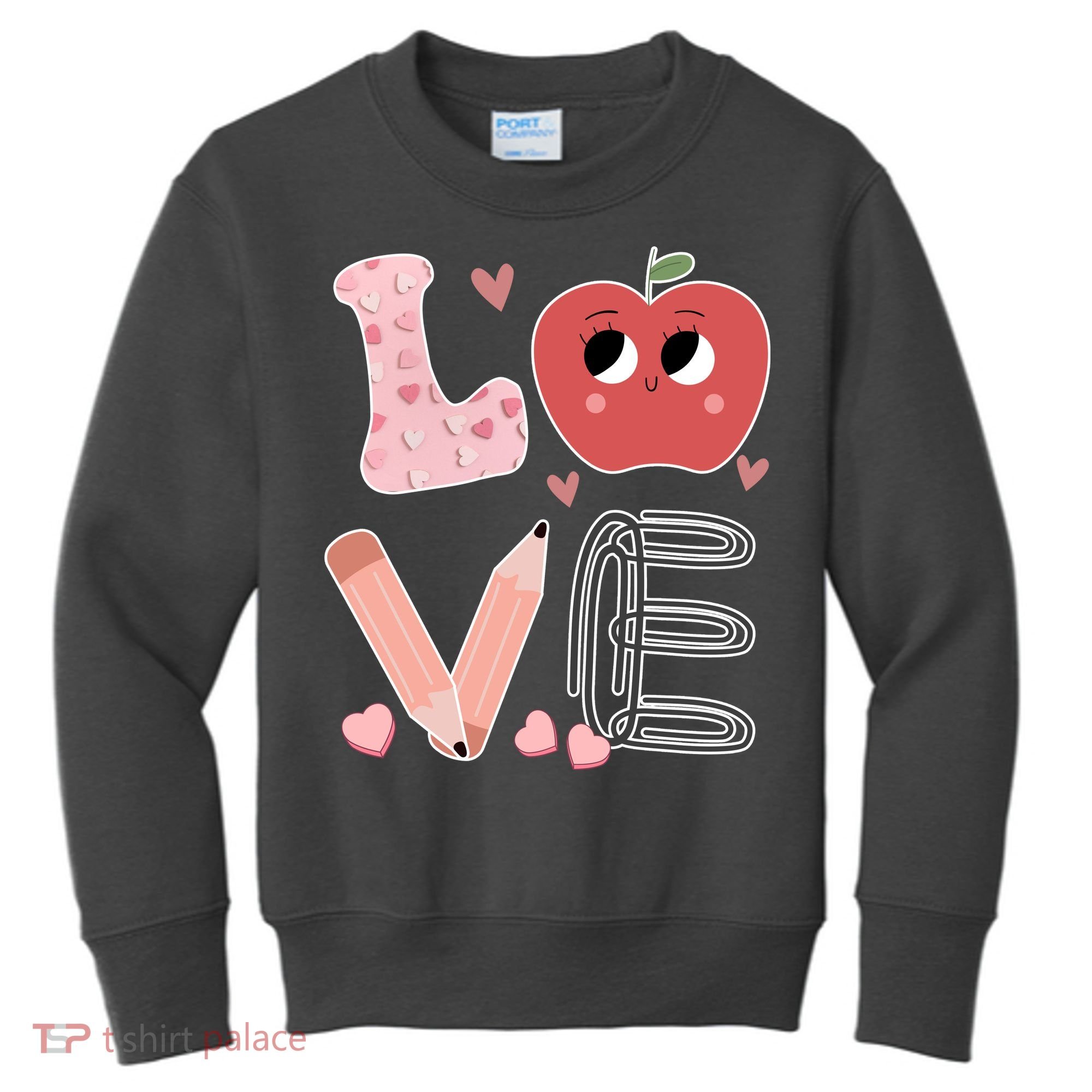 Love Apple Cute Teacher Gift Kids Sweatshirt