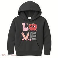 Love Apple Cute Teacher Gift Kids Hoodie thumb 0