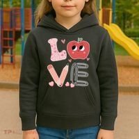 Love Apple Cute Teacher Gift Kids Hoodie thumb 3