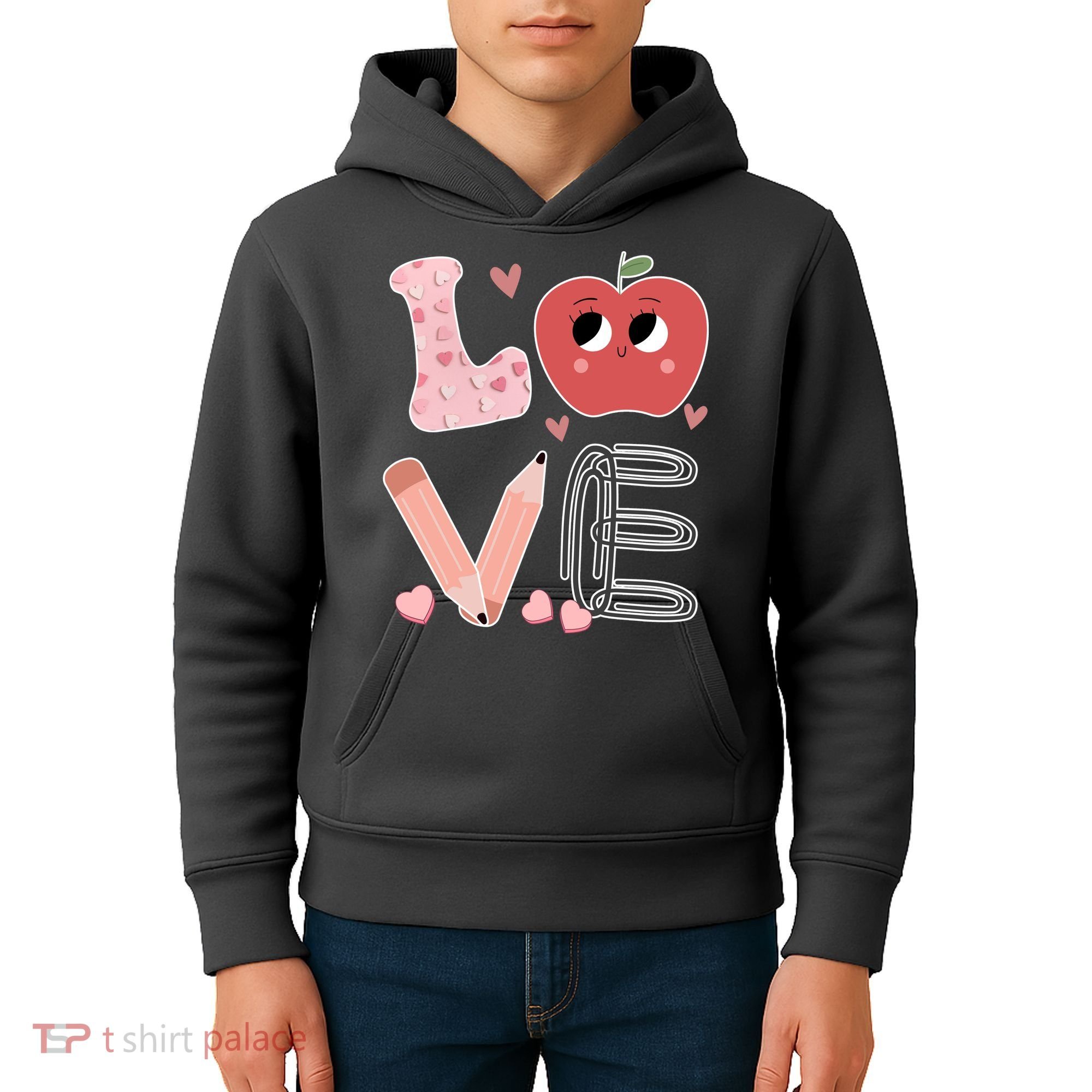 Love Apple Cute Teacher Gift Kids Hoodie