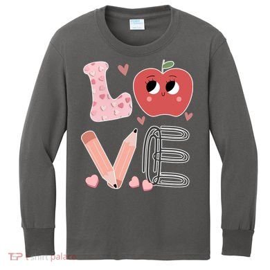 Love Apple Cute Teacher Gift Kids Long Sleeve Shirt