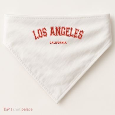 Los Angeles California CA Red Lette USA-Made Doggie Bandana