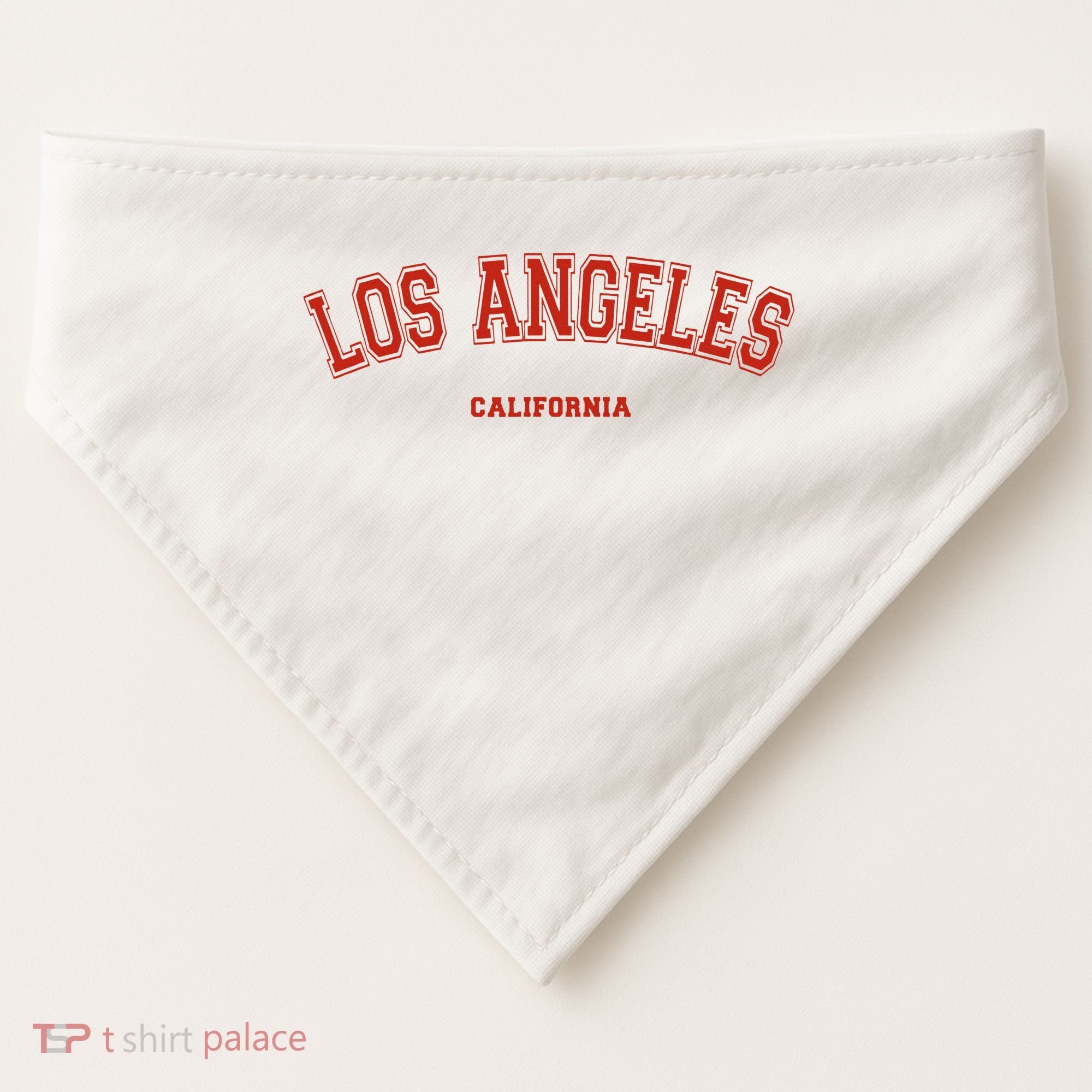 Los Angeles California CA Red Lette USA-Made Doggie Bandana