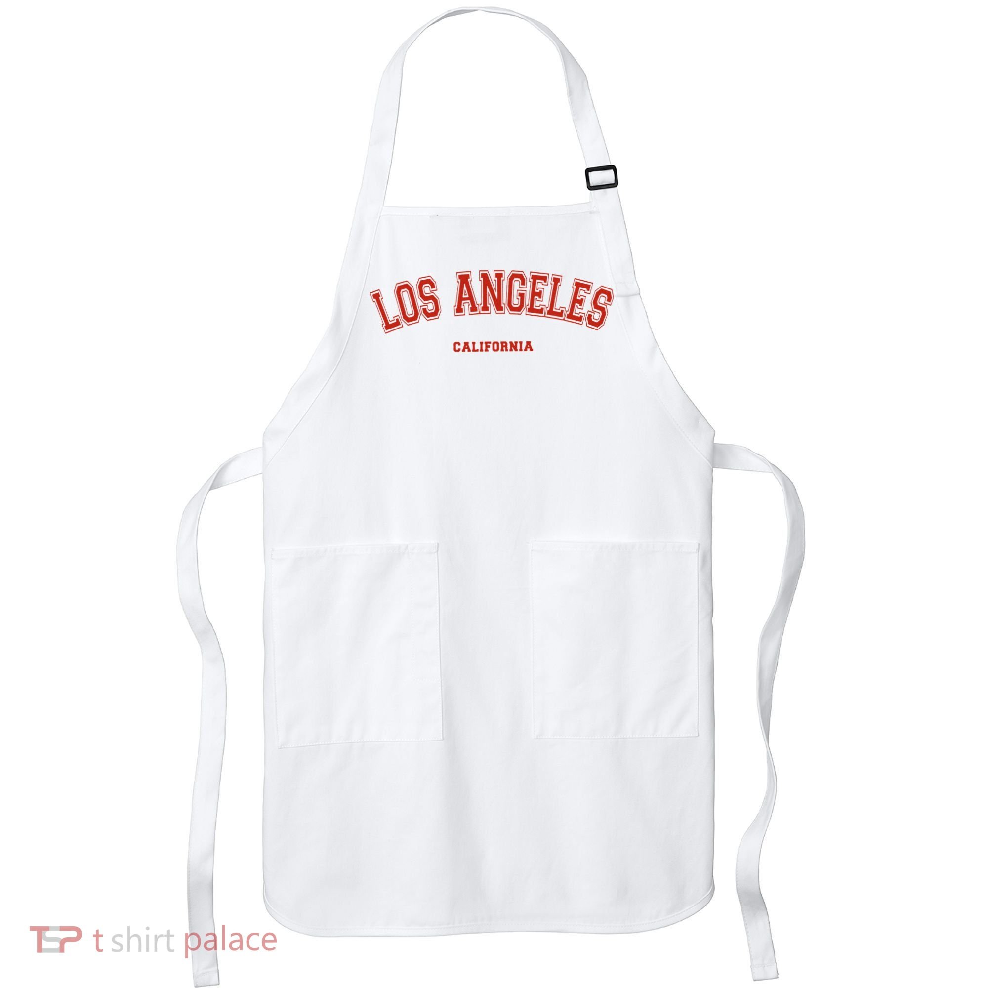 Los Angeles California CA Red Lette Apron