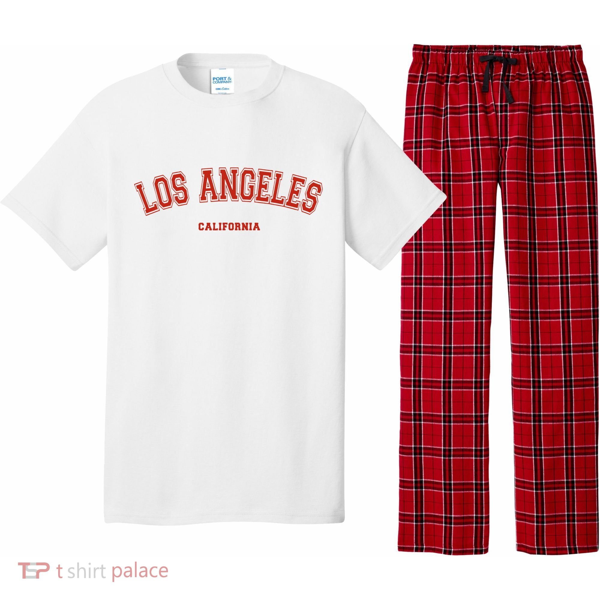 Los Angeles California CA Red Lette Pajama Set