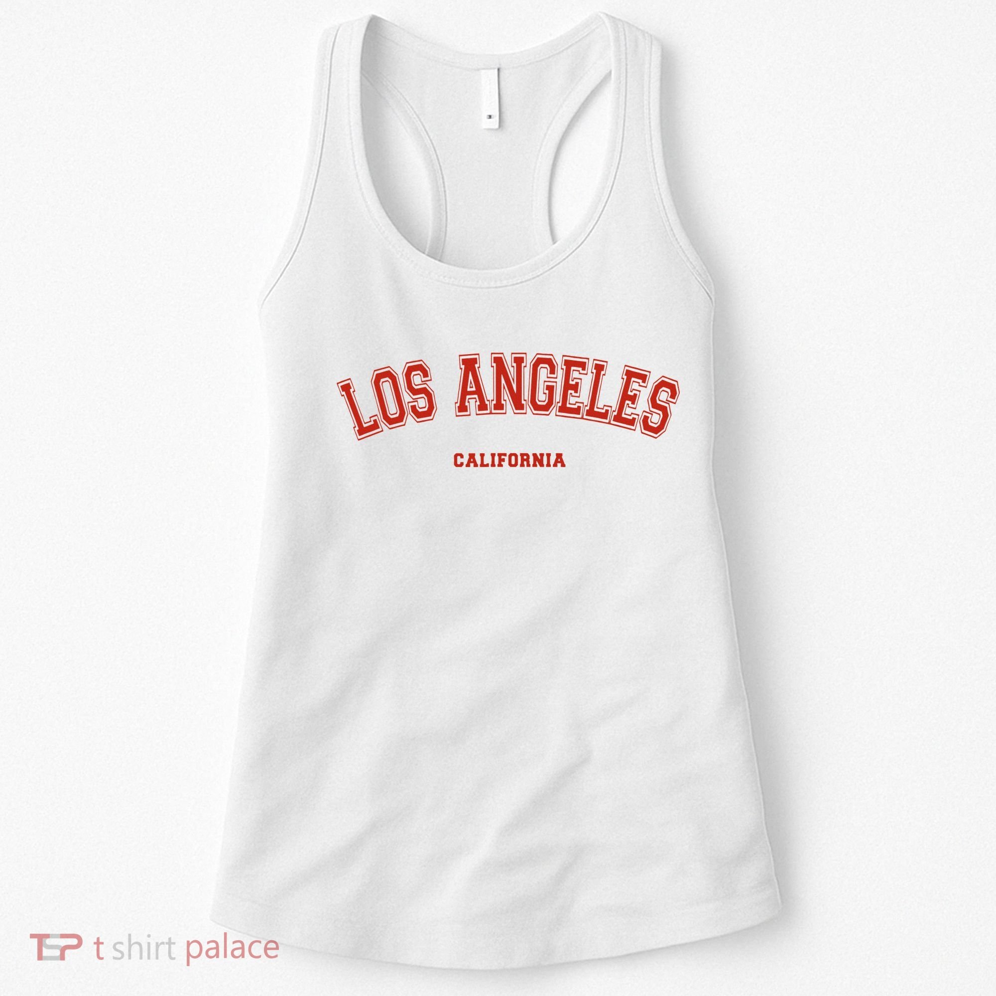 Los Angeles California CA Red Lette Women's Tank Top