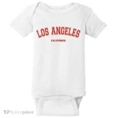 Los Angeles California CA Red Lette Baby Bodysuit