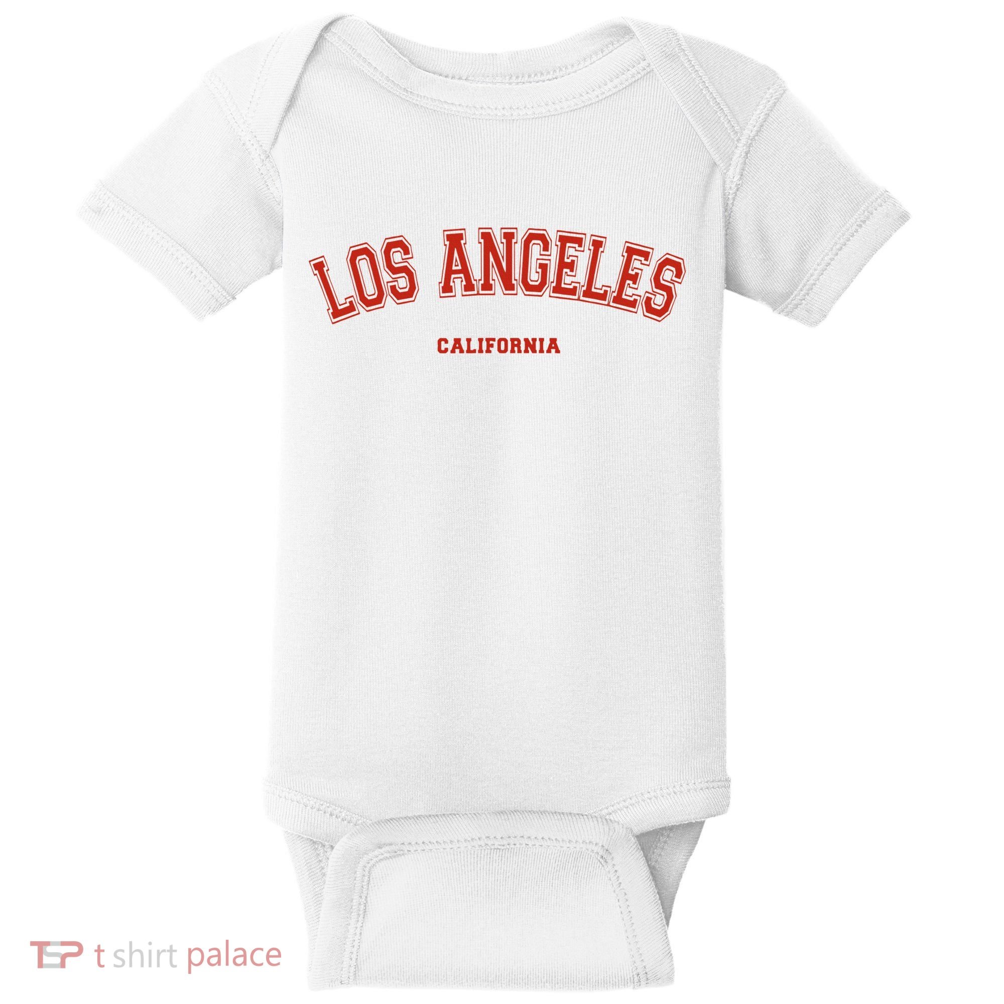 Los Angeles California CA Red Lette Baby Bodysuit