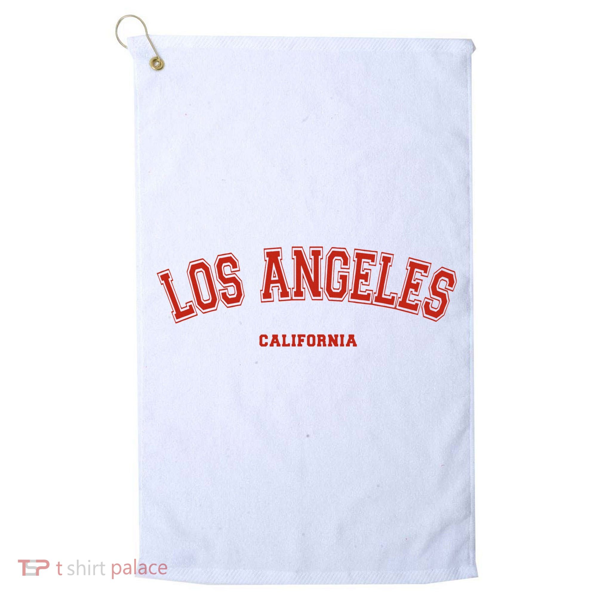 Los Angeles California CA Red Lette Golf Towel