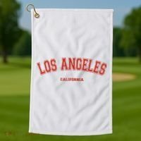Los Angeles California CA Red Lette Golf Towel thumb 1