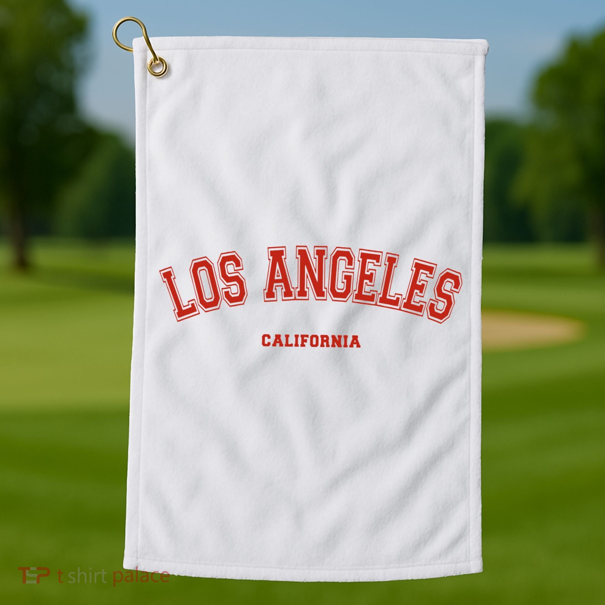 Los Angeles California CA Red Lette Golf Towel