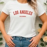 Los Angeles California CA Red Lette Women's T-Shirt thumb 2