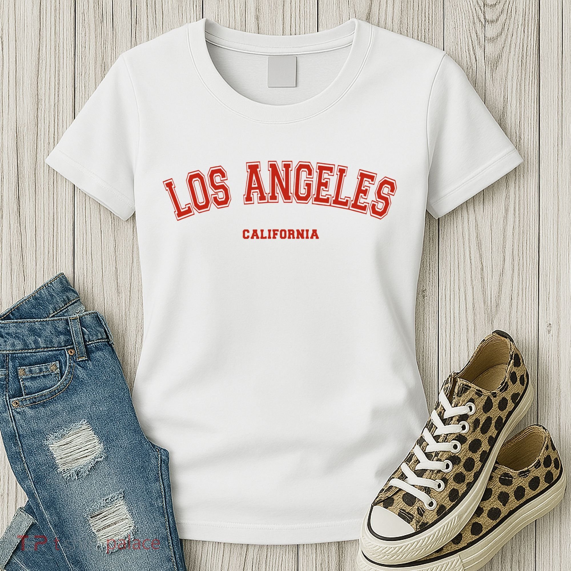 Los Angeles California CA Red Lette Women's T-Shirt