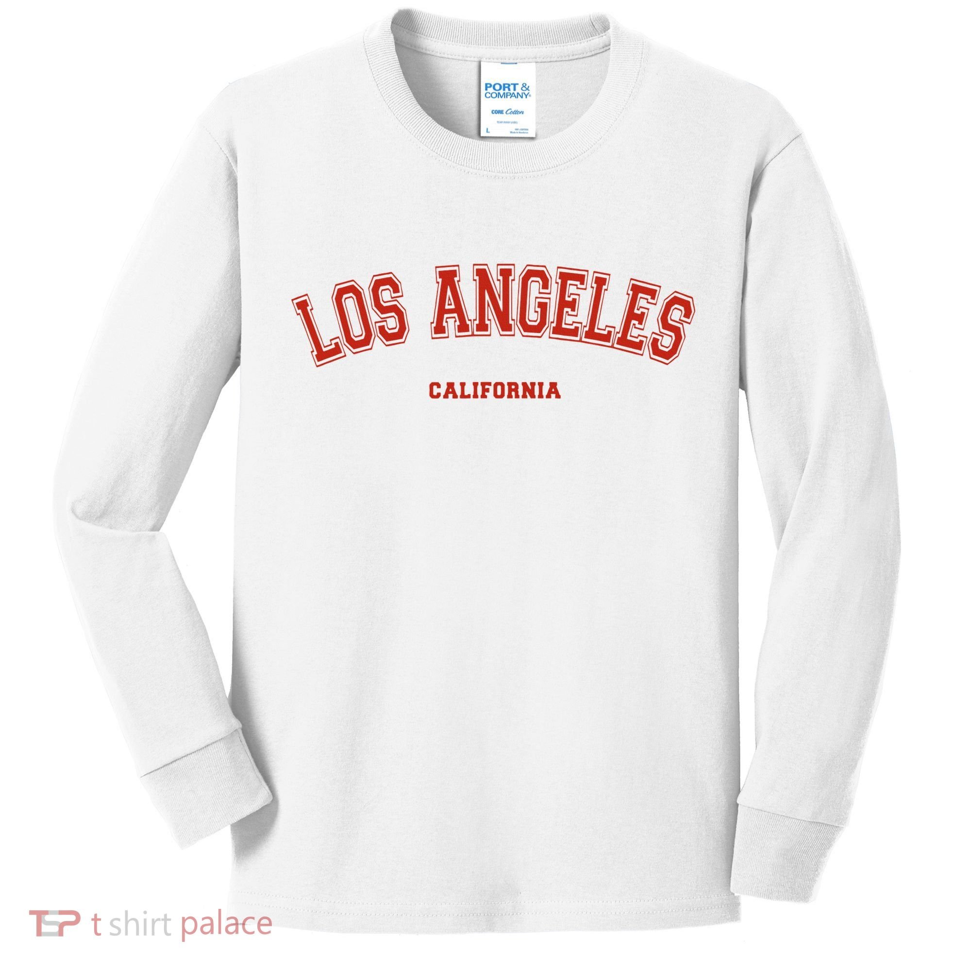 Los Angeles California CA Red Lette Kids Long Sleeve Shirt