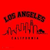 Los Angeles California City Skyline Retro Santa Hat thumb 1