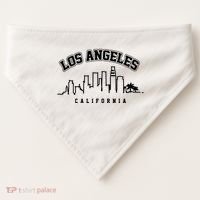 Los Angeles California City Skyline Retro USA-Made Doggie Bandana thumb 0