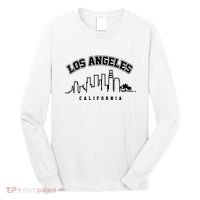 Los Angeles California City Skyline Retro Long Sleeve Shirt thumb 0