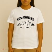 Los Angeles California City Skyline Retro T-Shirt thumb 4