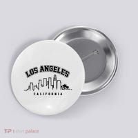 Los Angeles California City Skyline Retro Button thumb 0