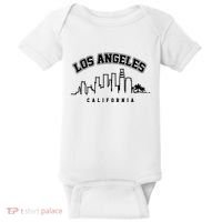 Los Angeles California City Skyline Retro Baby Bodysuit thumb 0