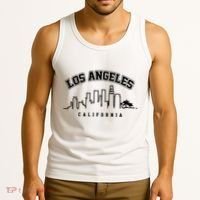 Los Angeles California City Skyline Retro Tank Top thumb 3