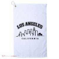 Los Angeles California City Skyline Retro Golf Towel thumb 0