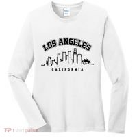 Los Angeles California City Skyline Retro Women's Long Sleeve Shirt thumb 0