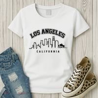 Los Angeles California City Skyline Retro Women's T-Shirt thumb 3