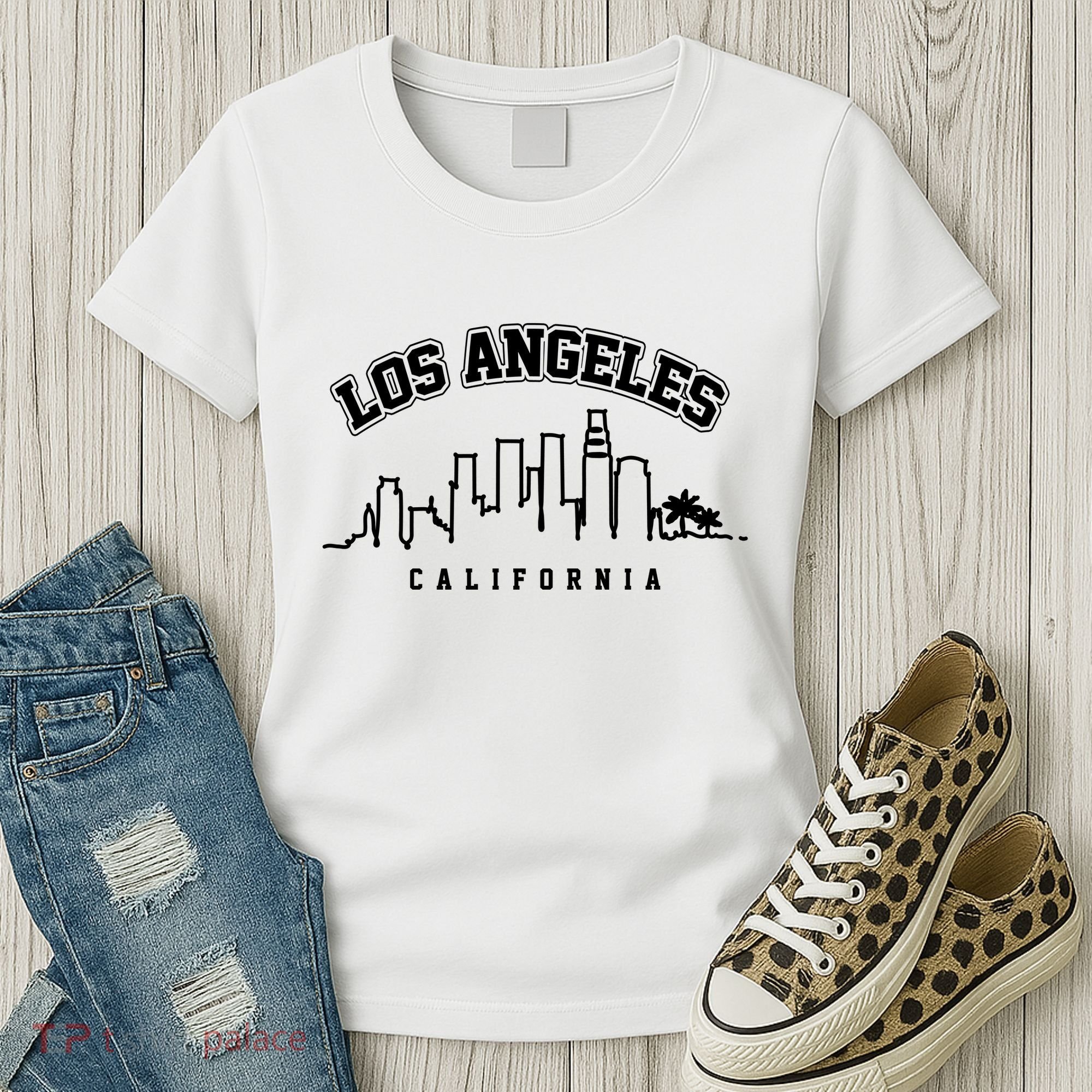 Los Angeles California City Skyline Retro Women's T-Shirt