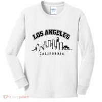 Los Angeles California City Skyline Retro Kids Long Sleeve Shirt thumb 0
