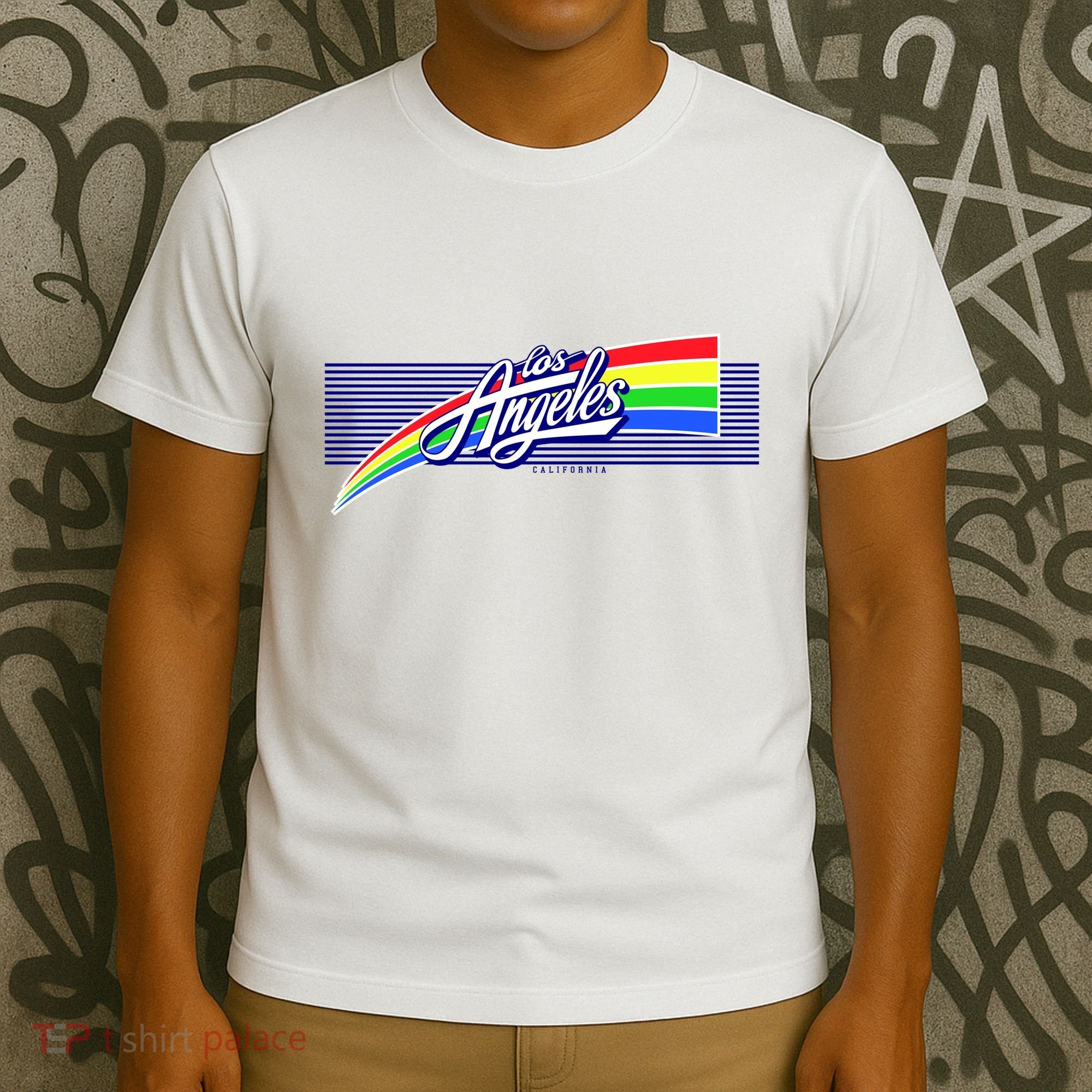 Los Angeles California Rainbow Logo T-Shirt