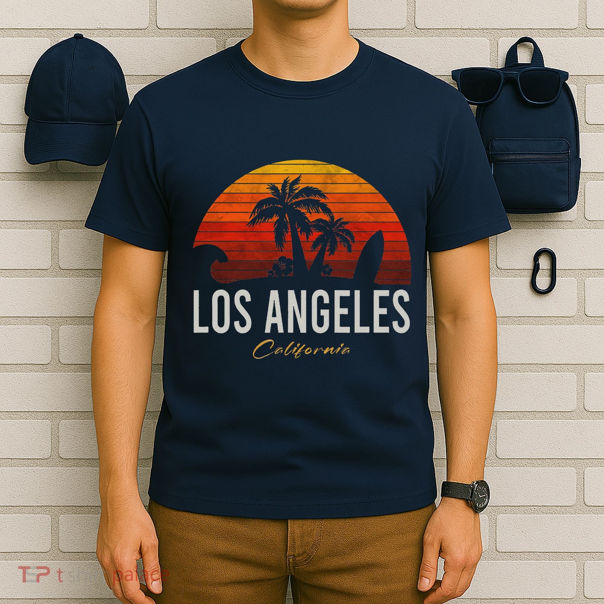 Los Angeles California Retro Surfer Vintage Beach T-Shirt