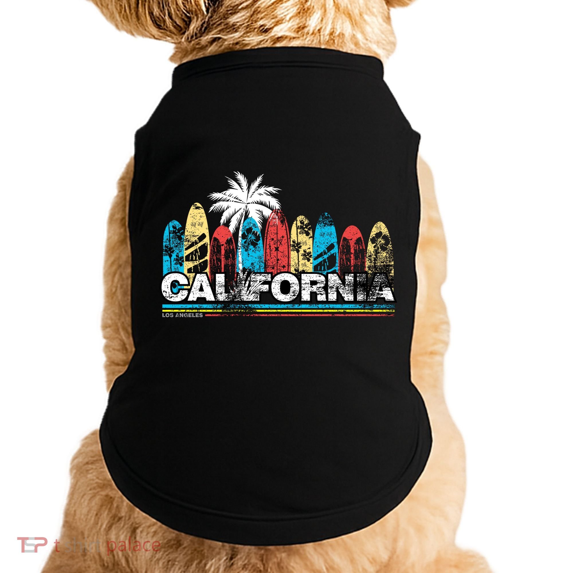 Los Angeles California Surfboard Theme Doggie Tank