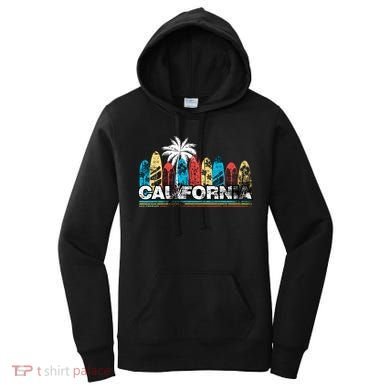 Los Angeles California Surfboard Theme Women's Hoodie