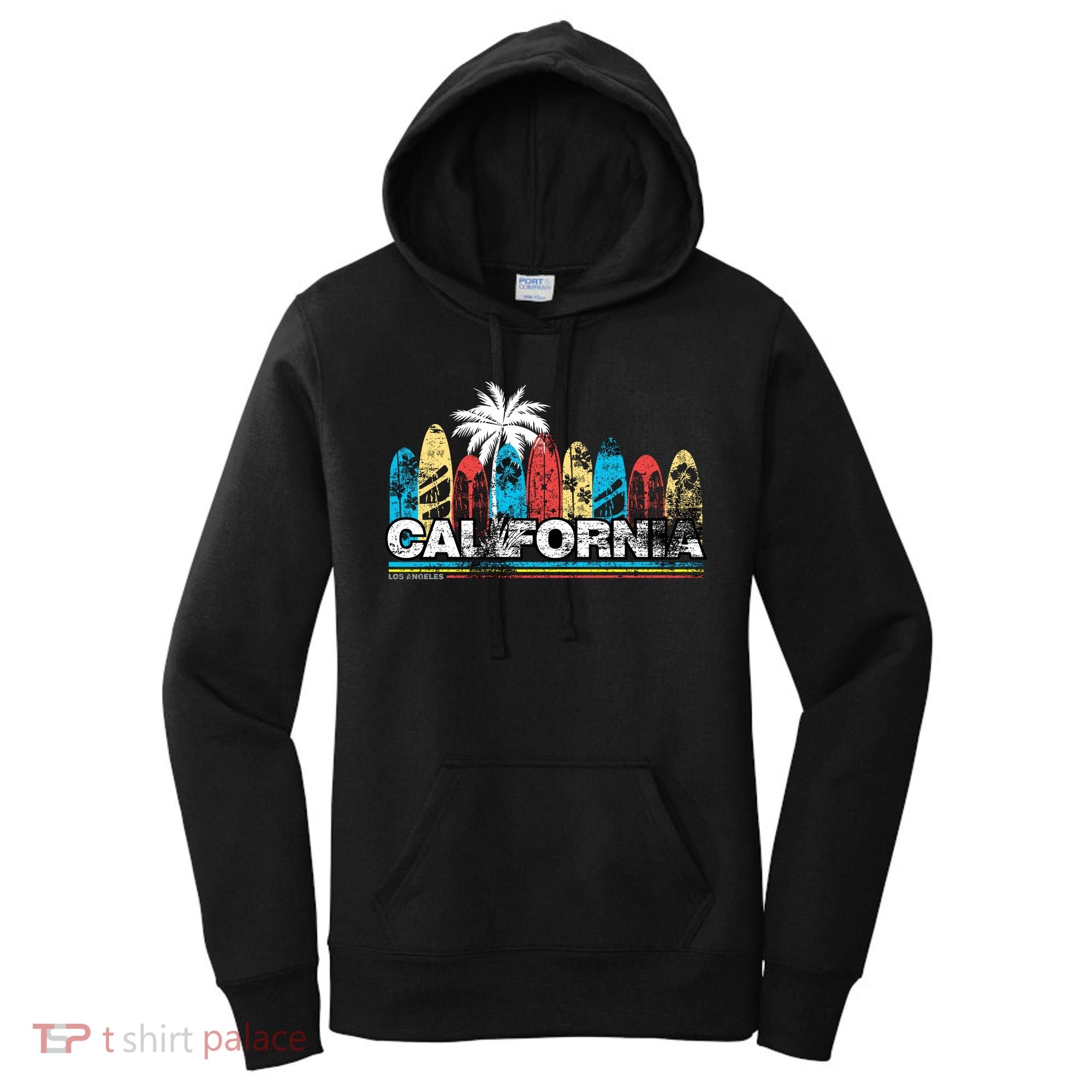 Los Angeles California Surfboard Theme Women's Hoodie