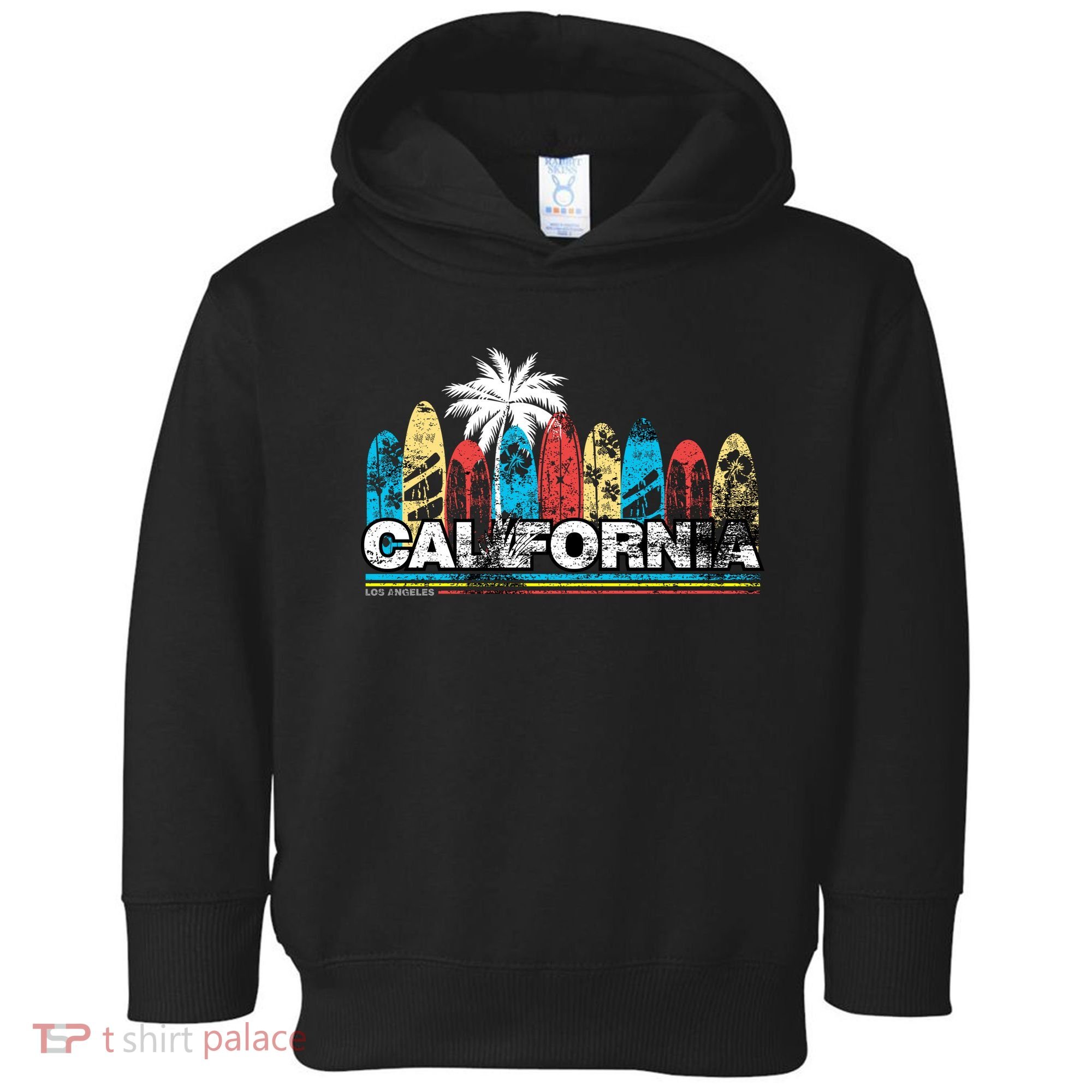 Los Angeles California Surfboard Theme Toddler Hoodie