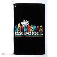 Los Angeles California Surfboard Theme Golf Towel thumb 0
