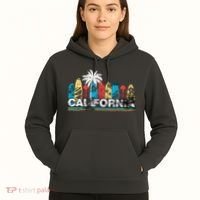 Los Angeles California Surfboard Theme Hoodie thumb 5