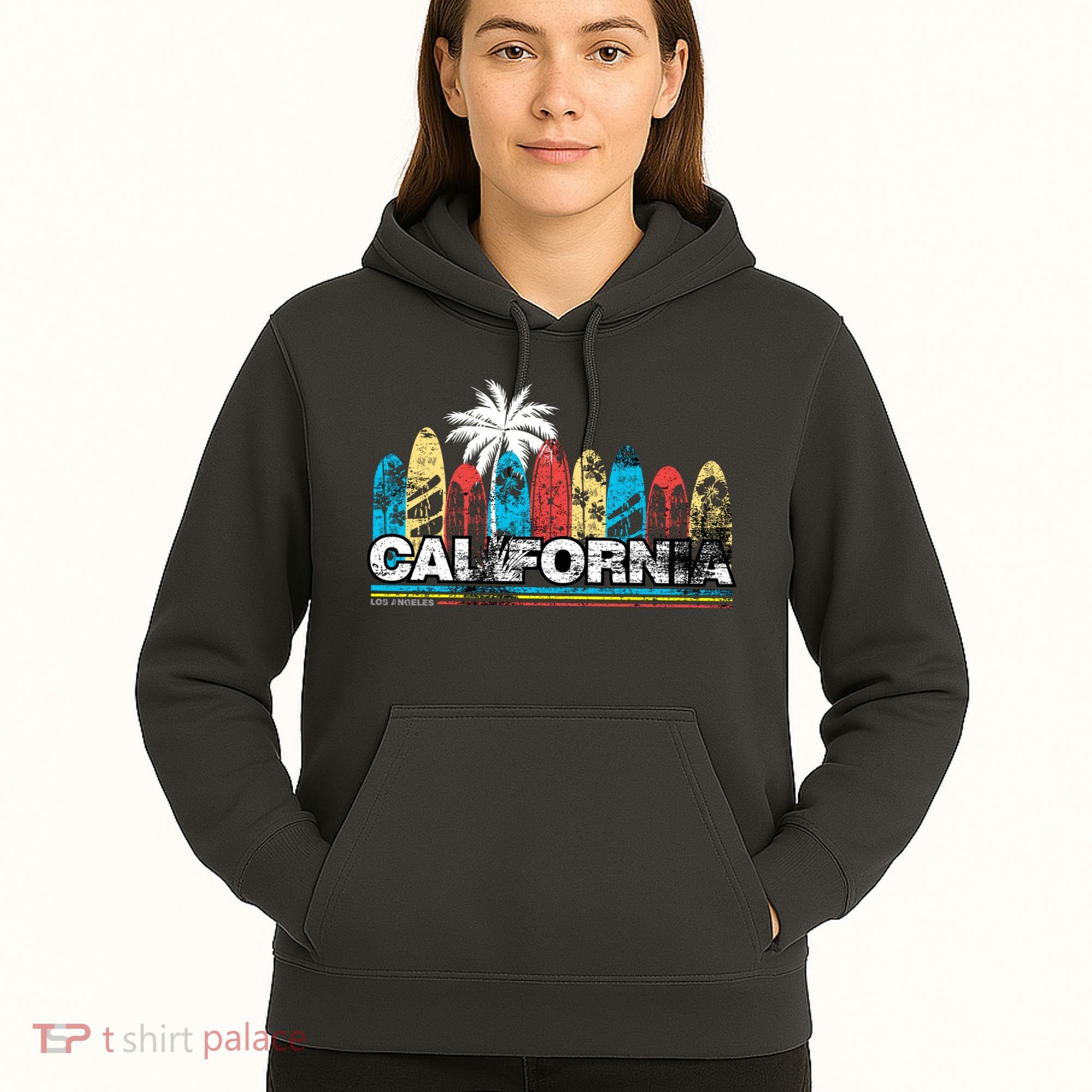 Los Angeles California Surfboard Theme Hoodie