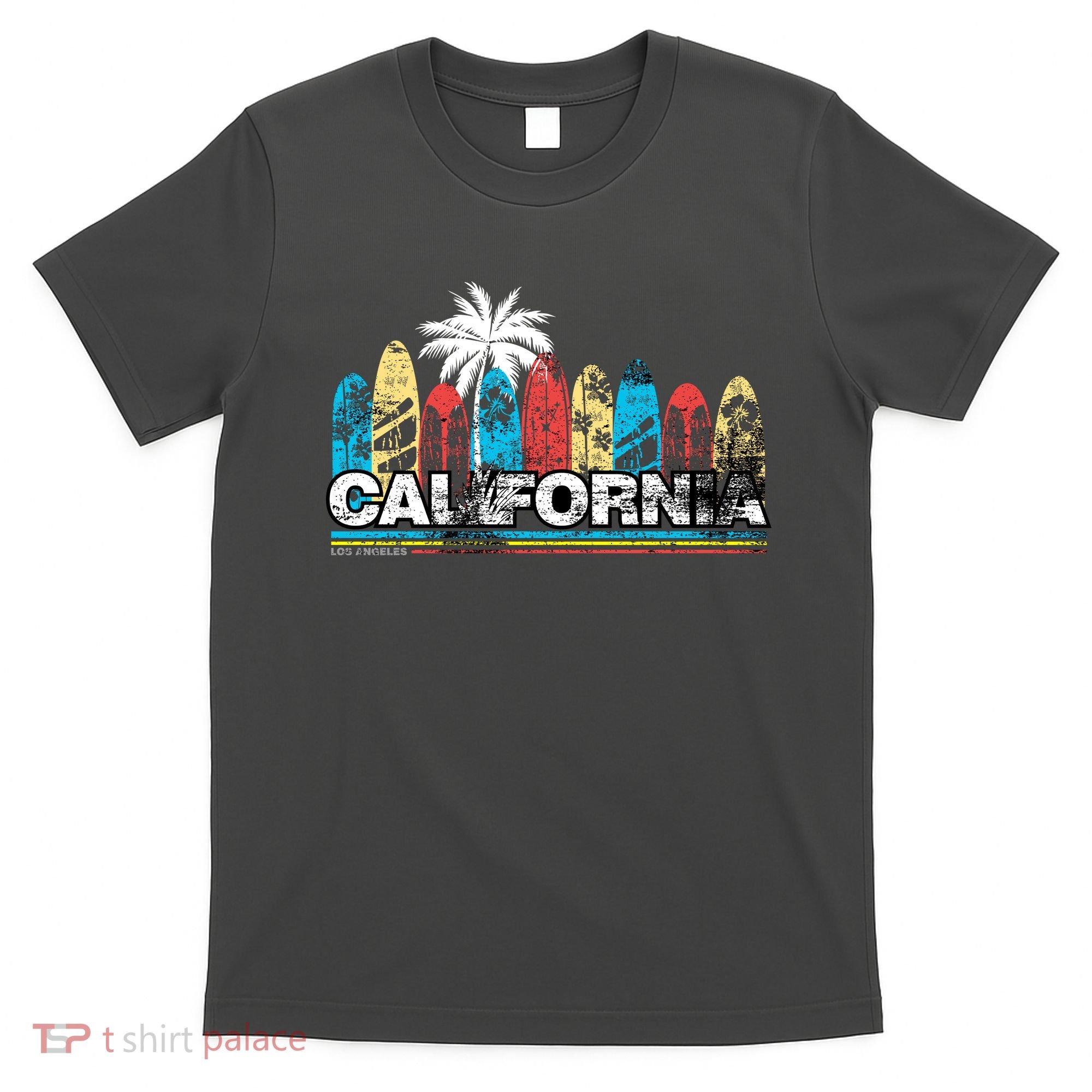 Los Angeles California Surfboard Theme T-Shirt
